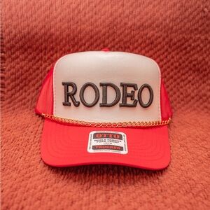 Red and White Rodeo Trucker Hat